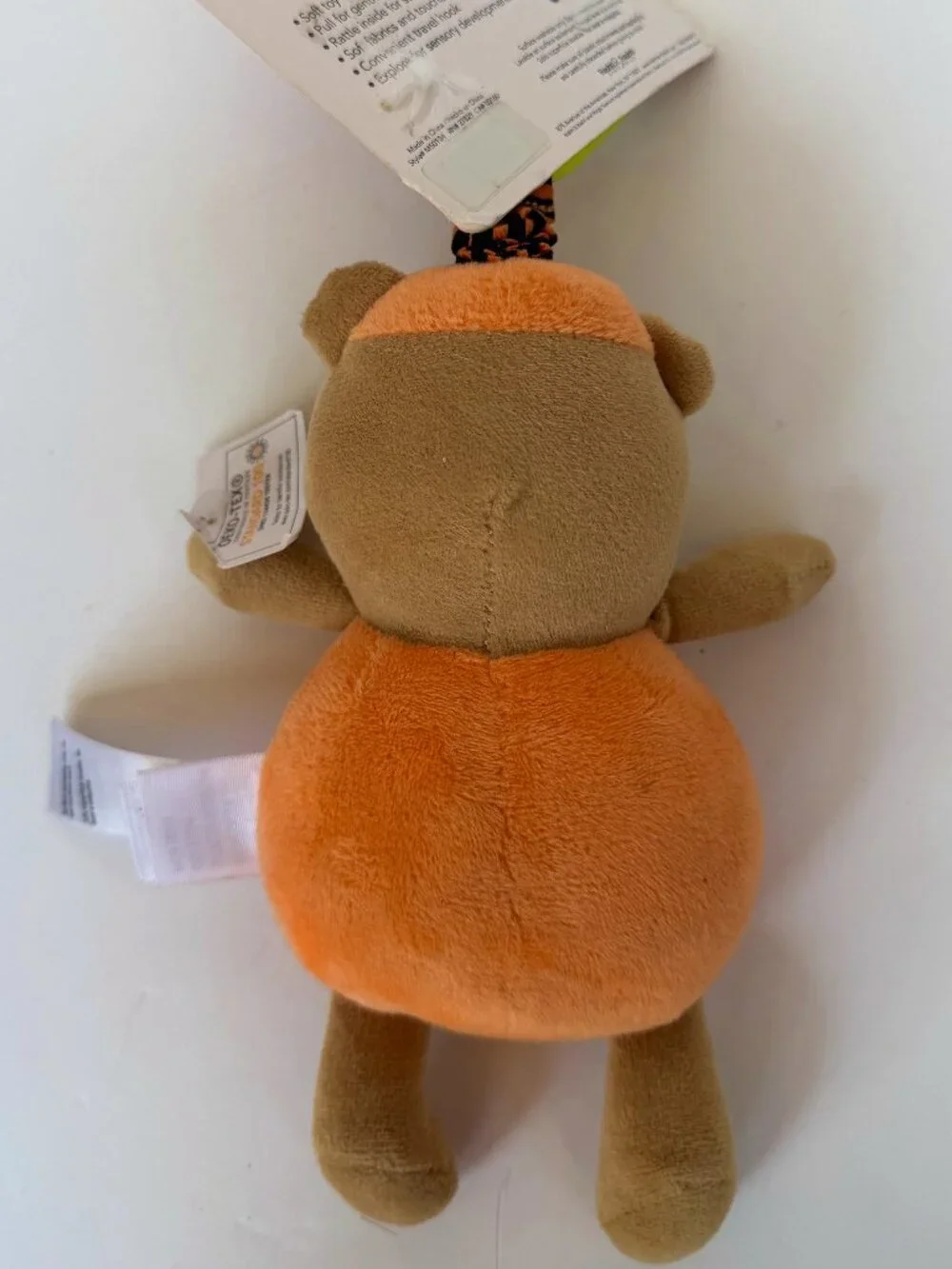 Baby Starters Halloween Orange Pumpkin Bear Chime Toy Pull & Jiggle Vibration 9